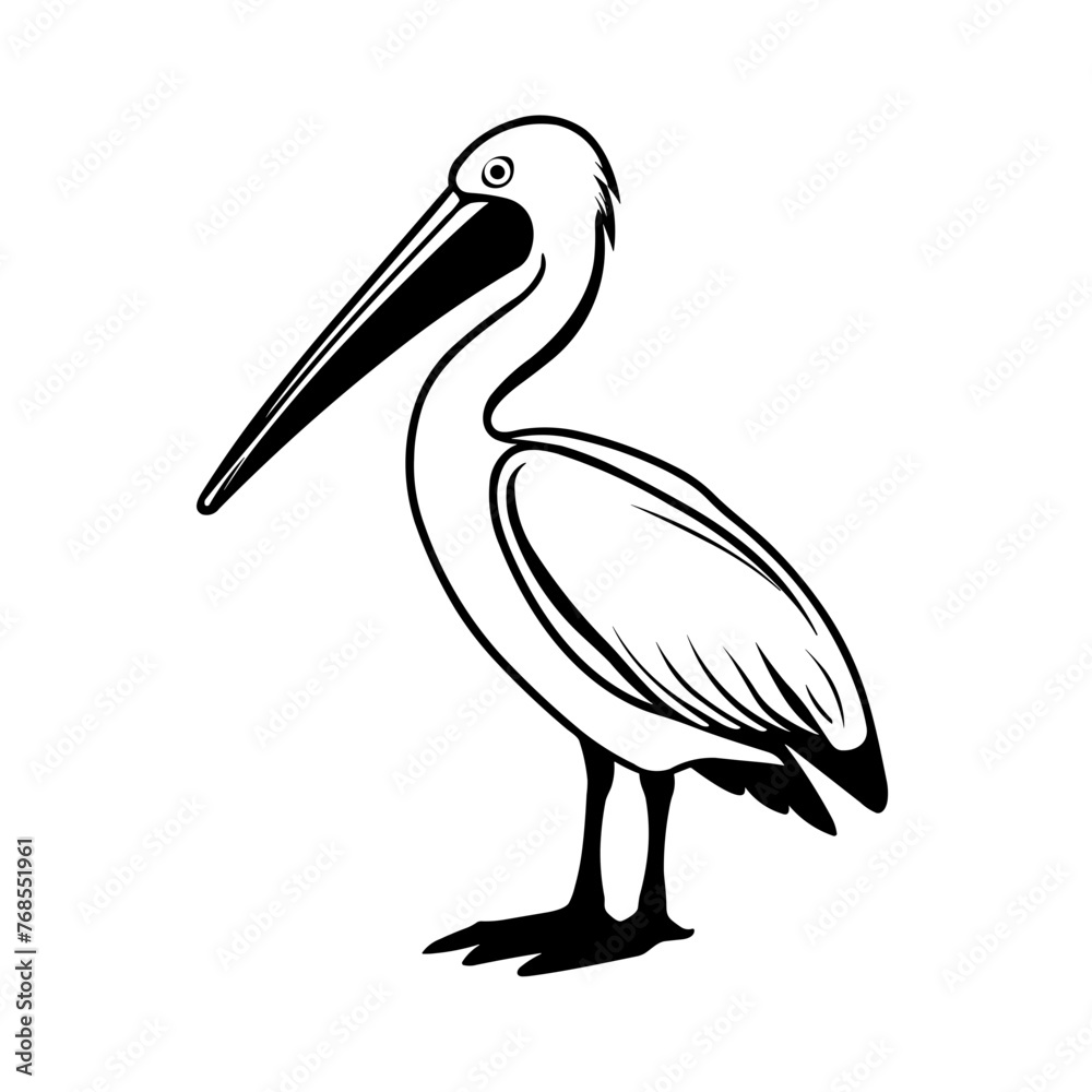 Fototapeta premium Simple pelican isolated black icon