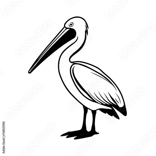 Simple pelican isolated black icon