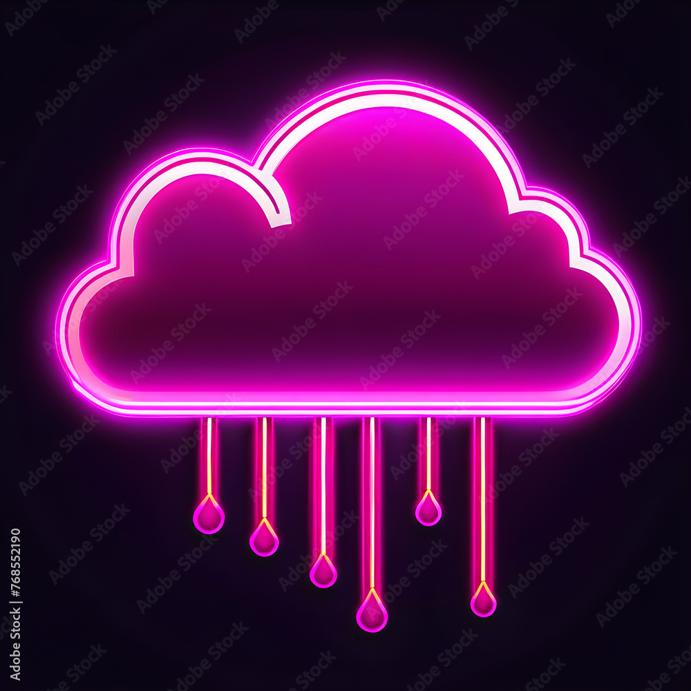 Captivating Pink Neon Cloud Icon: Elevate Your Design with a Pop of Color(Generative AI) Captivating Pink Neon Cloud Icon: Elevate Your Design with a Pop of Color(Generative AI)