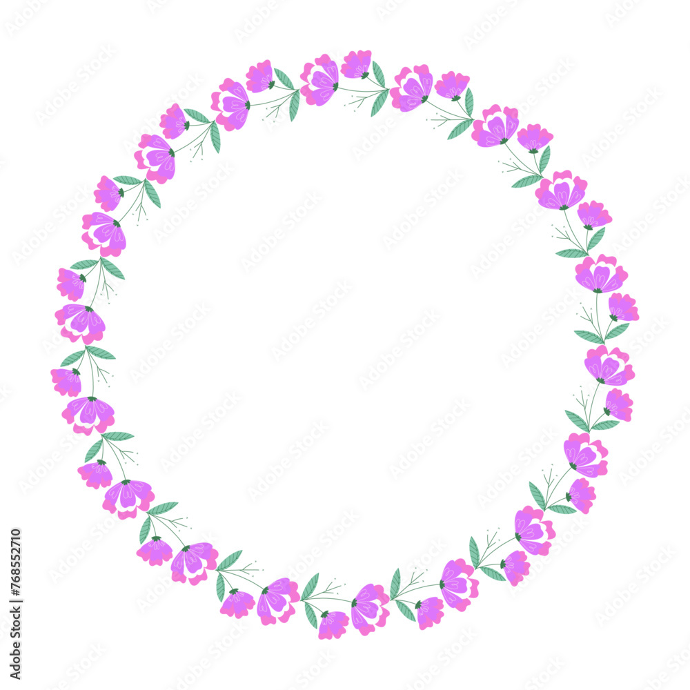 vector hand-drawn spring floral frame concept