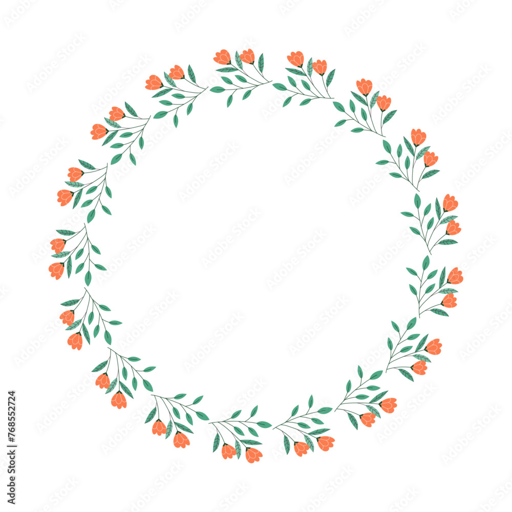 vector hand-drawn spring floral frame concept vector hand-drawn spring floral frame concept