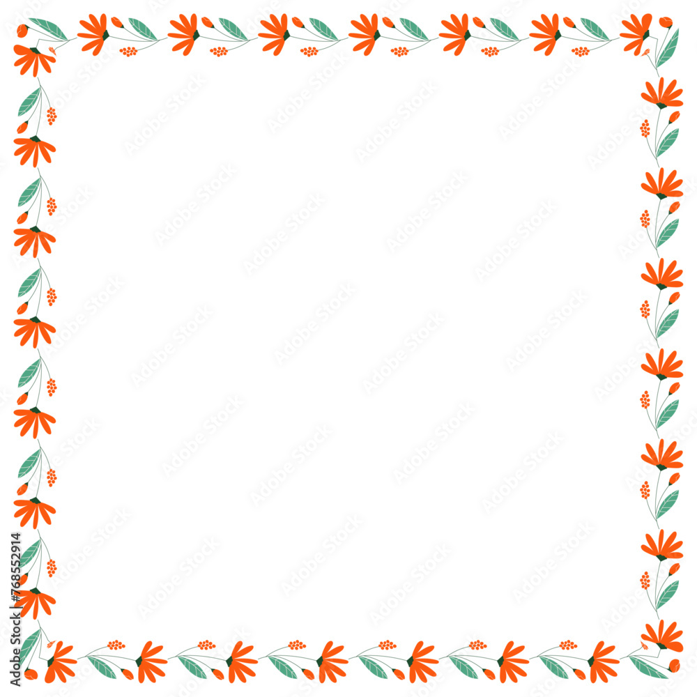 Obraz premium vector hand-drawn spring floral frame concept
