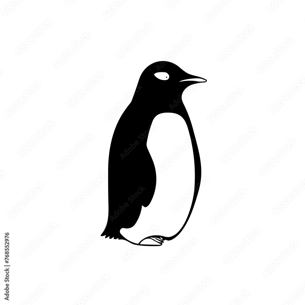 Obraz premium Simple penguin isolated black icon