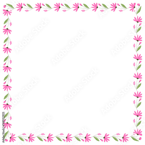 vector hand-drawn spring floral frame concept © Nganhaycuoi