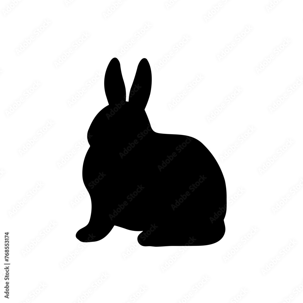 Fototapeta premium Simple bunny isolated black icon
