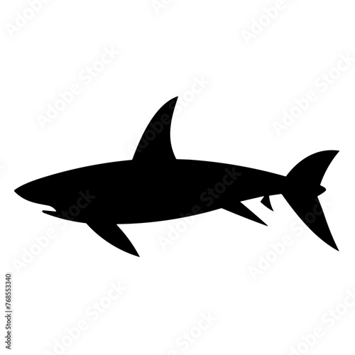 Simple shark isolated black icon
