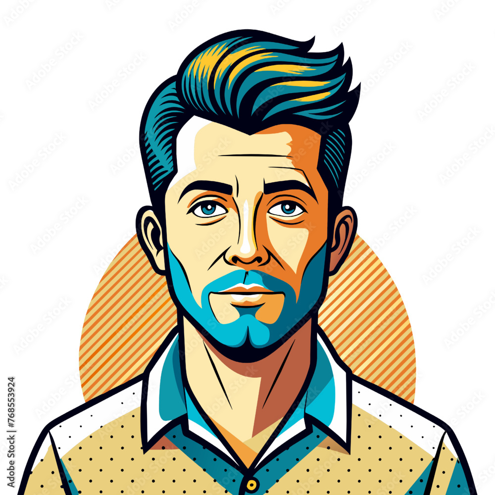 Portrait of a man with a beard and mustache. Vector illustration. Portrait of a man with a beard and mustache. Vector illustration.