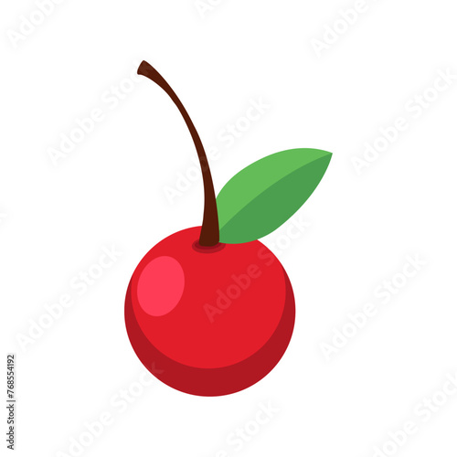 vector fresh cherry fruit healthy on white background