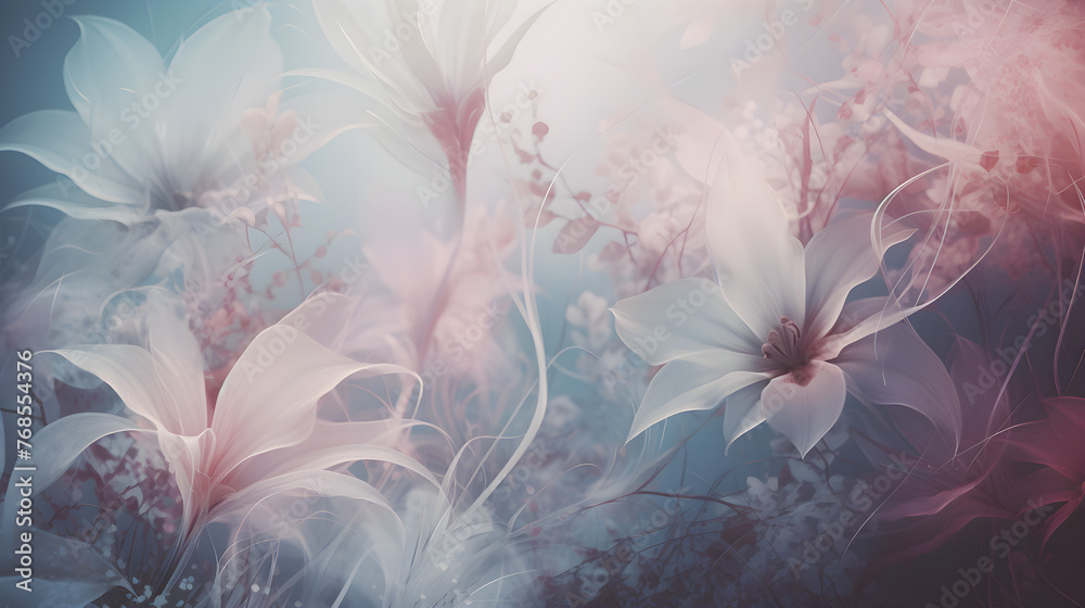 light soft blue pink abstract floral background