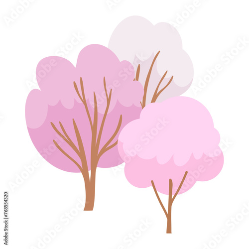 Vector spring cherry tree illustration