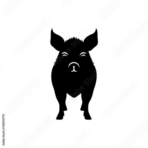 Simple wild boar isolated black icon © alexandre