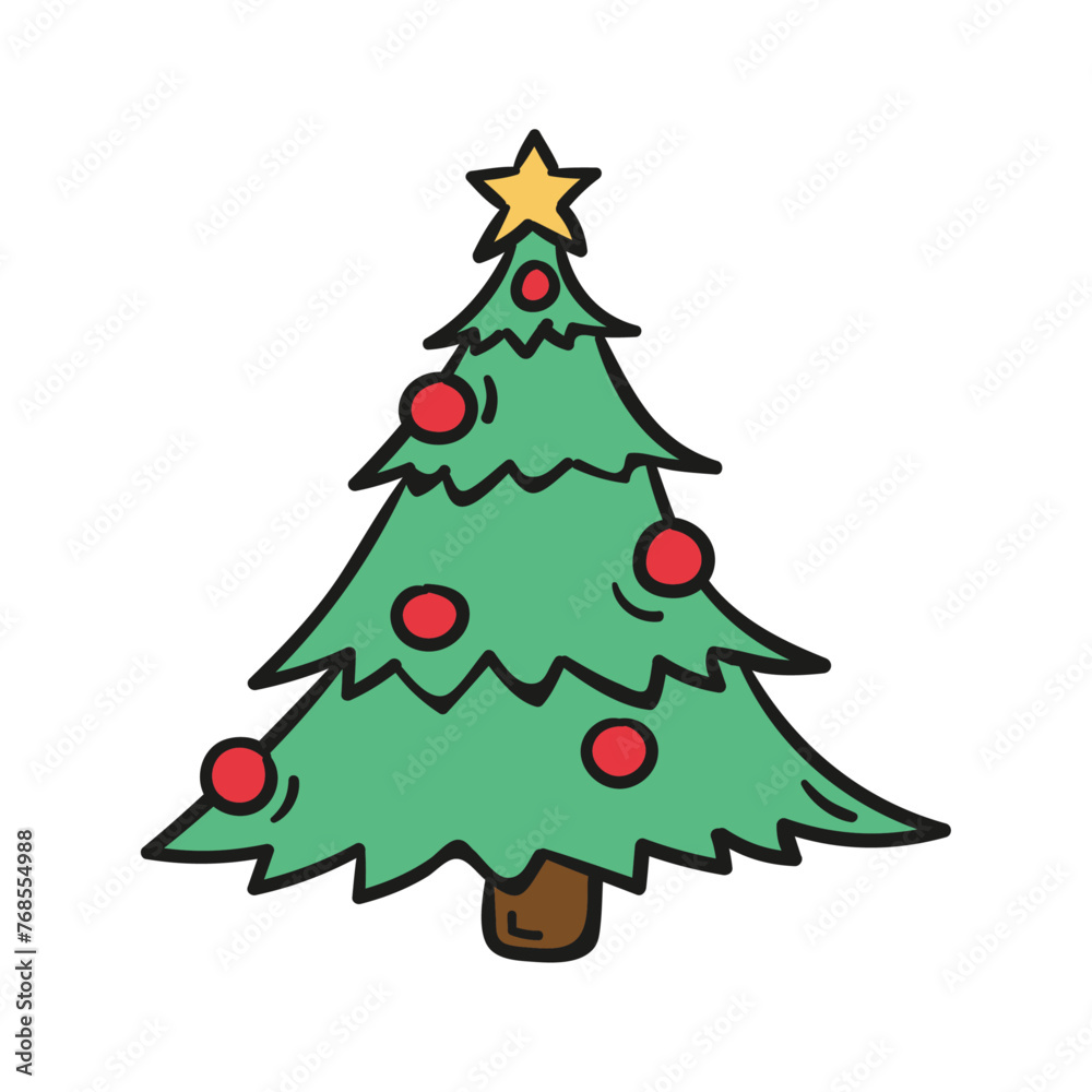 vector christmas tree concept on white background