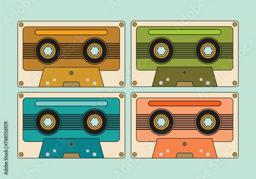 Cassette tape vintage background vector.