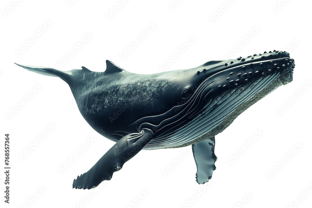 Fototapeta premium A whale isolated on a transparent background, Generative AI