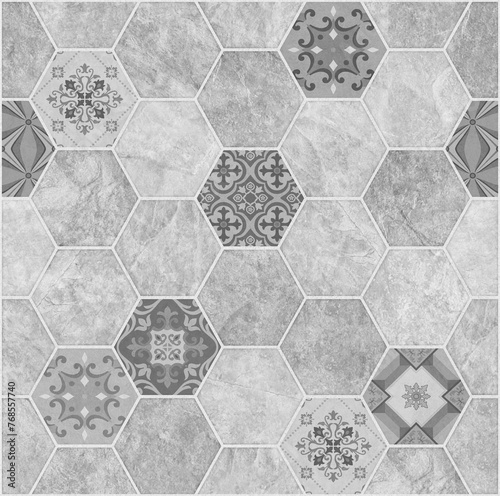abstract design pattern for wall tile and floor tile , marble tile mosaic , geometric 