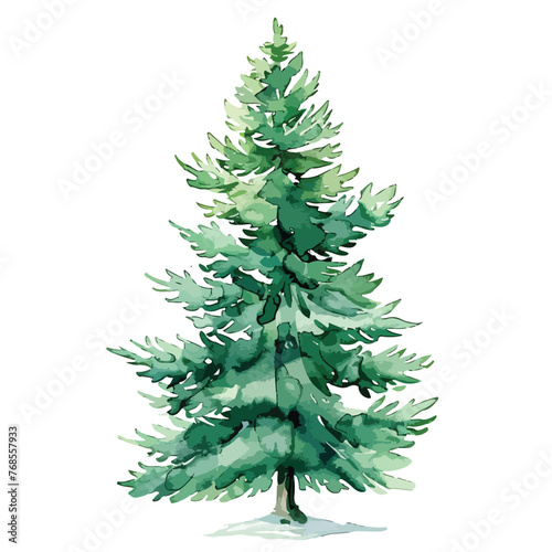 Watercolor Christmas Tree Clipart clipart isolated on © Ideas