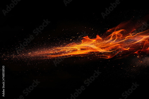 surface of fire  black background