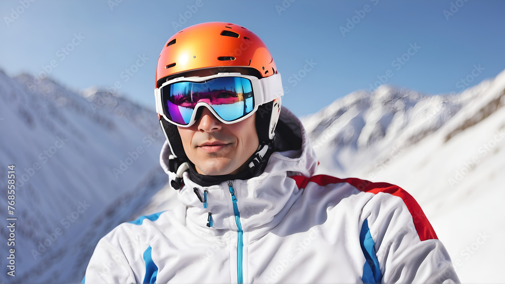portrait of a young skier