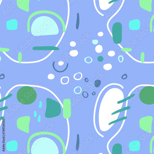 Colorful abstract background in trendy style. A bright backdrop for wallpaper and textiles for adults and children. Suitable for bed linen print backgrounds and card templates. Flat Vector