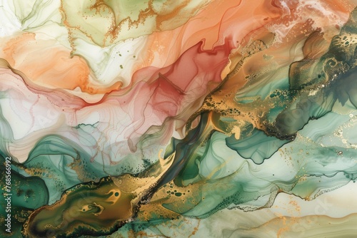 Abstract fluid art alcohol ink painting background