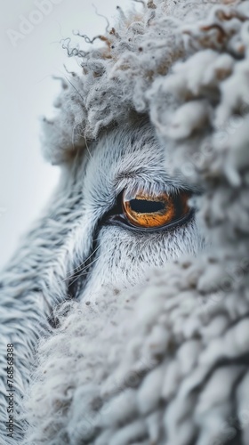 Macro photography of a sheep eyes