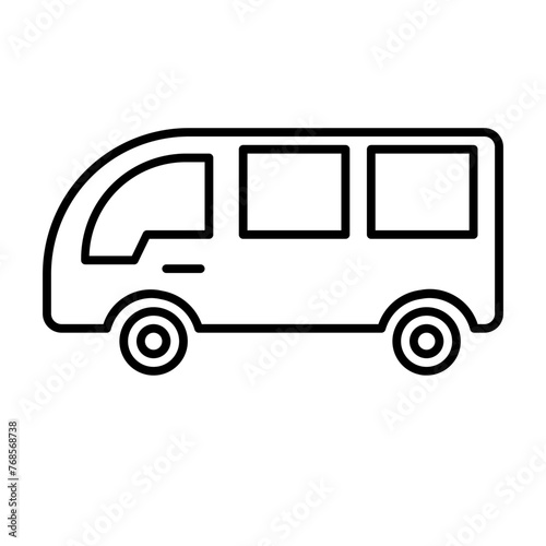 school bus in line style