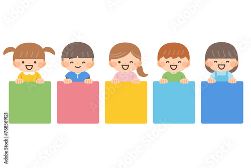 タイトルを持つ子供たちのイラスト素材
