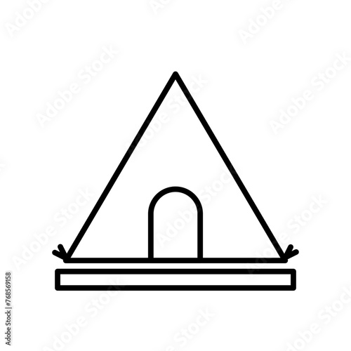 campsite in line style