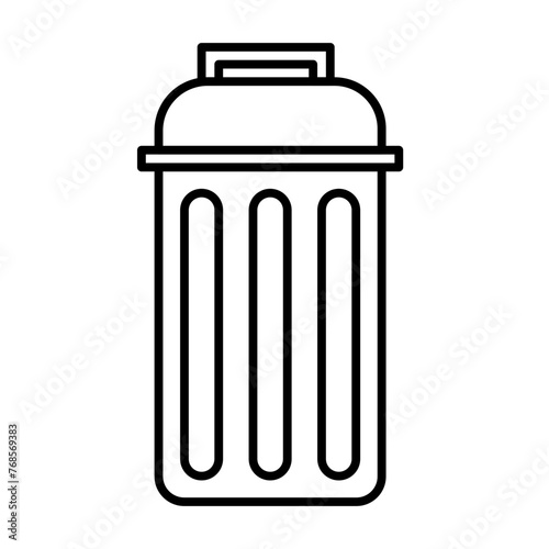 rubbish bin in line style