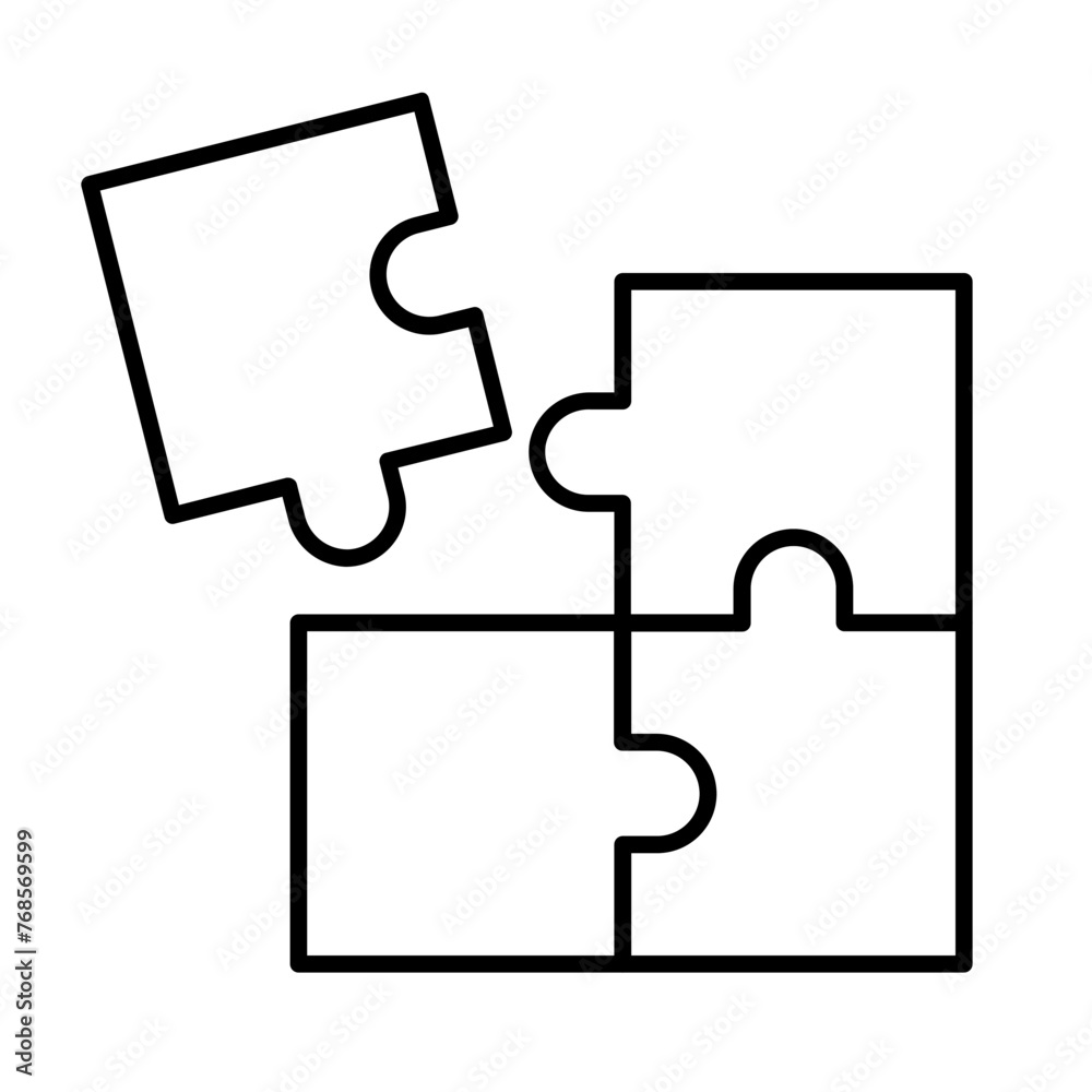 puzzle game in line style puzzle game in line style