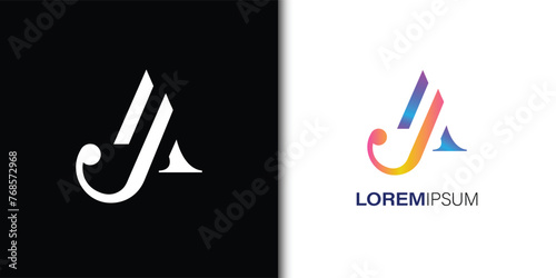 JA,AJ,J ,A Abstract Letters Logo Monogram
