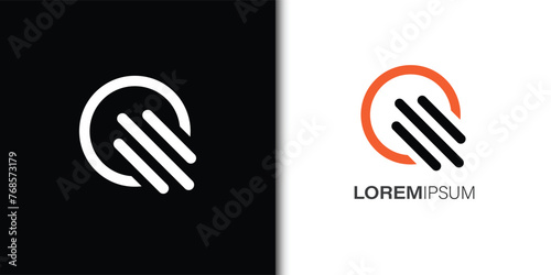 Simple Initial Letter Q Logo isolated on Double Background. Usable for Business and Branding Logos. Flat Vector Logo Design Template Element.