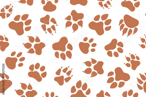 Animal paw prints set, vector different animals footprints. Dog fox wolf bear cat lion leopard tiger. Vector illustration