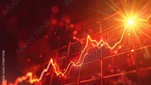 Futuristic abstract of stock market data with glowing lines and stock chart.