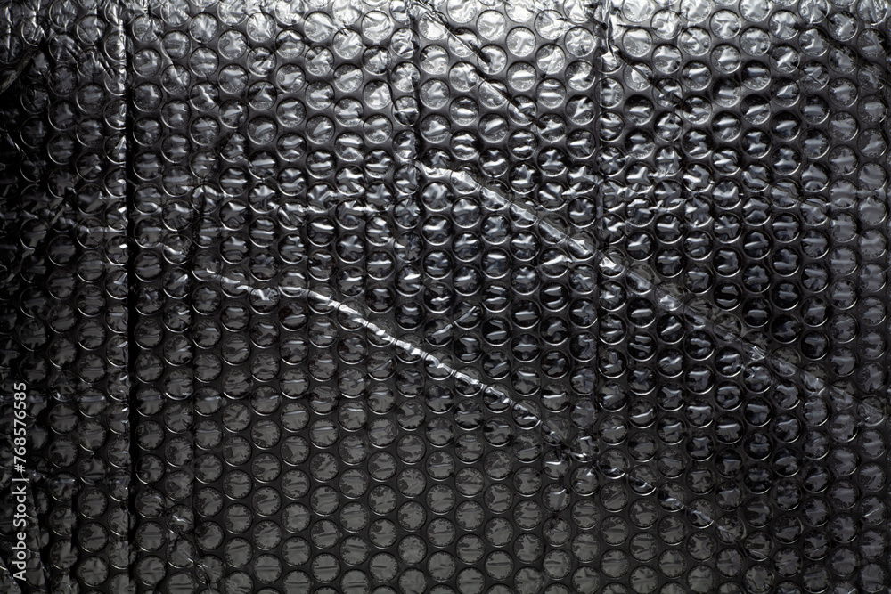 black bubble wrap plastic texture background