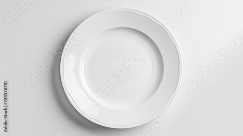 White background with empty white plate