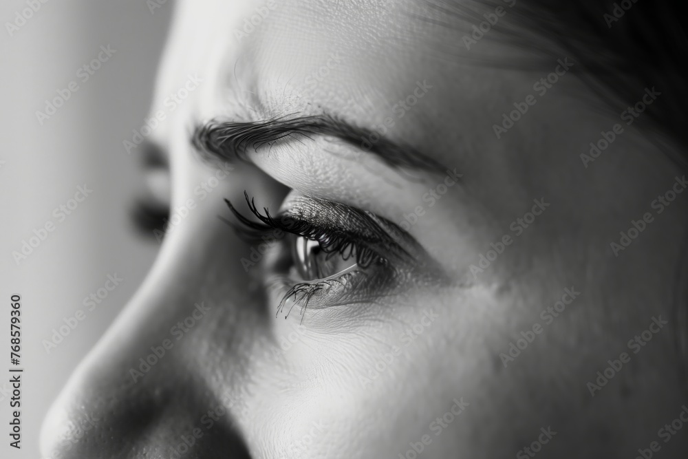 Obraz premium closeup of brides eye with a tear welling