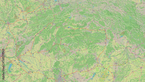 Photography Slovakia outlined. OSM Topographic German style map