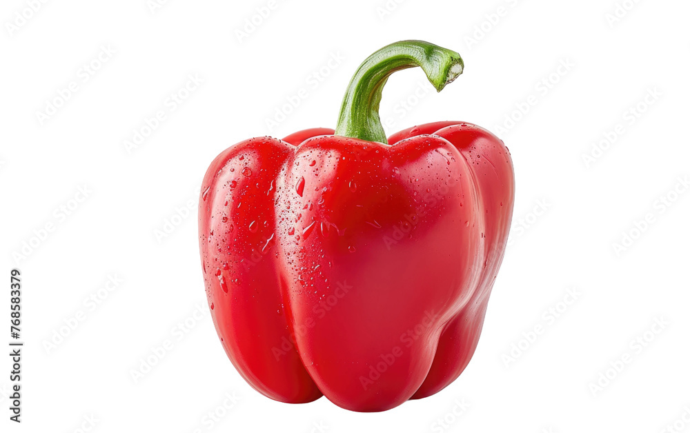 Scarlet Bell Pepper isolated on transparent Background