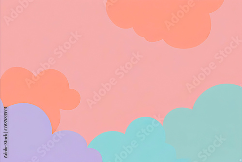 Illustrated background with clouds for kids