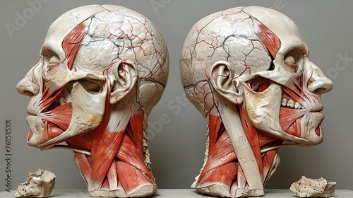 Anatomical illustration of choroid plexuses 3D rendering frontal view left side view right side view rear view photo
