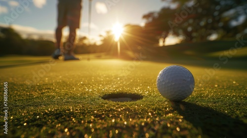 Sunlit Golf Course: Perfect Shot Preparation