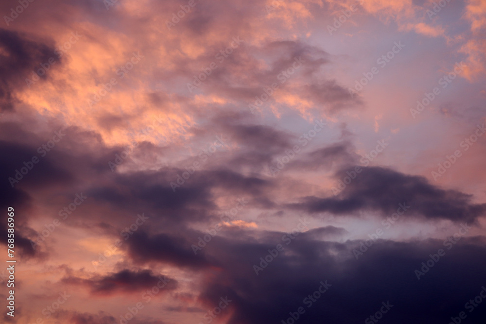 Beautiful sunset with dramatic clouds