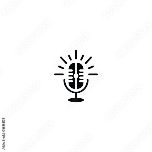 Motivational Podcast Logo Design Icon Best Podcast Element. Podcast Radio Recording Studio