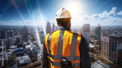 High-Tech Cooling Vest for Skyscraper Construction Worker