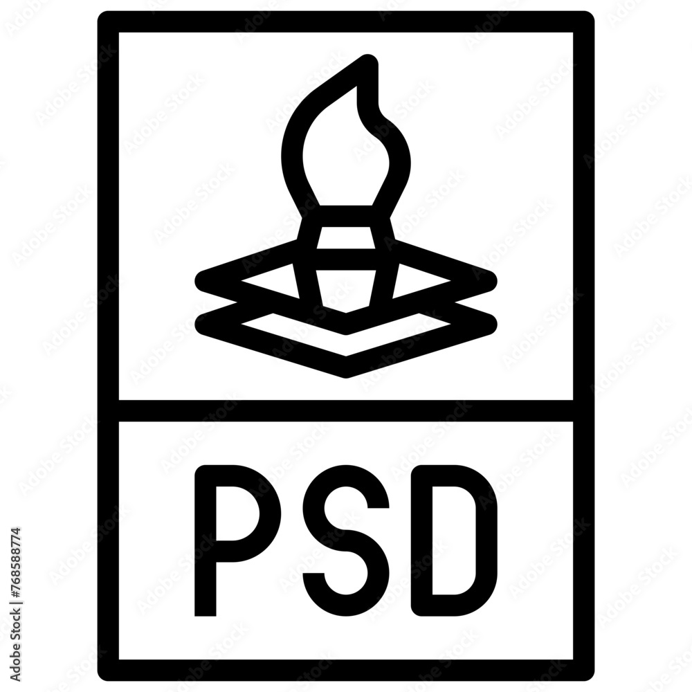 PSD,paint brush,document,design,file.svg