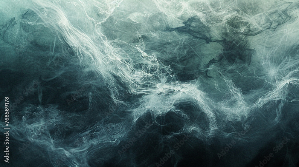 Ethereal wisps of marble seem to float in a sea of dark shadows. - obrazy, fototapety, plakaty 