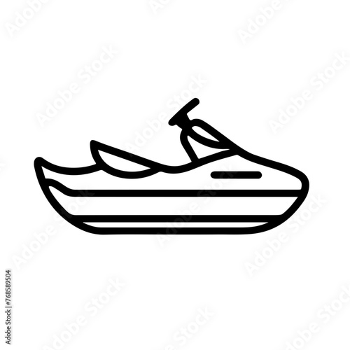 jetski jetboat motorboat as a single simple icon logo vector illustration, isolated on transparent background