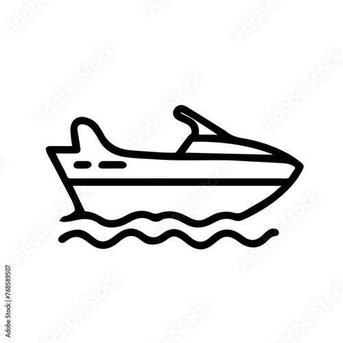 jetski jetboat motorboat as a single simple icon logo vector illustration, isolated on transparent background