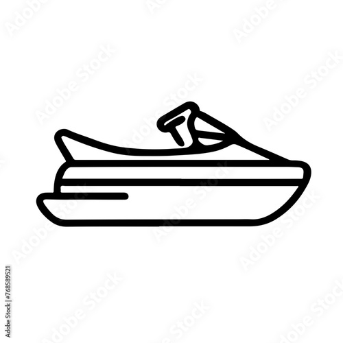jetski jetboat motorboat as a single simple icon logo vector illustration, isolated on transparent background